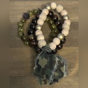 Plunder Camouflage Streach Beaded Bracelet Set